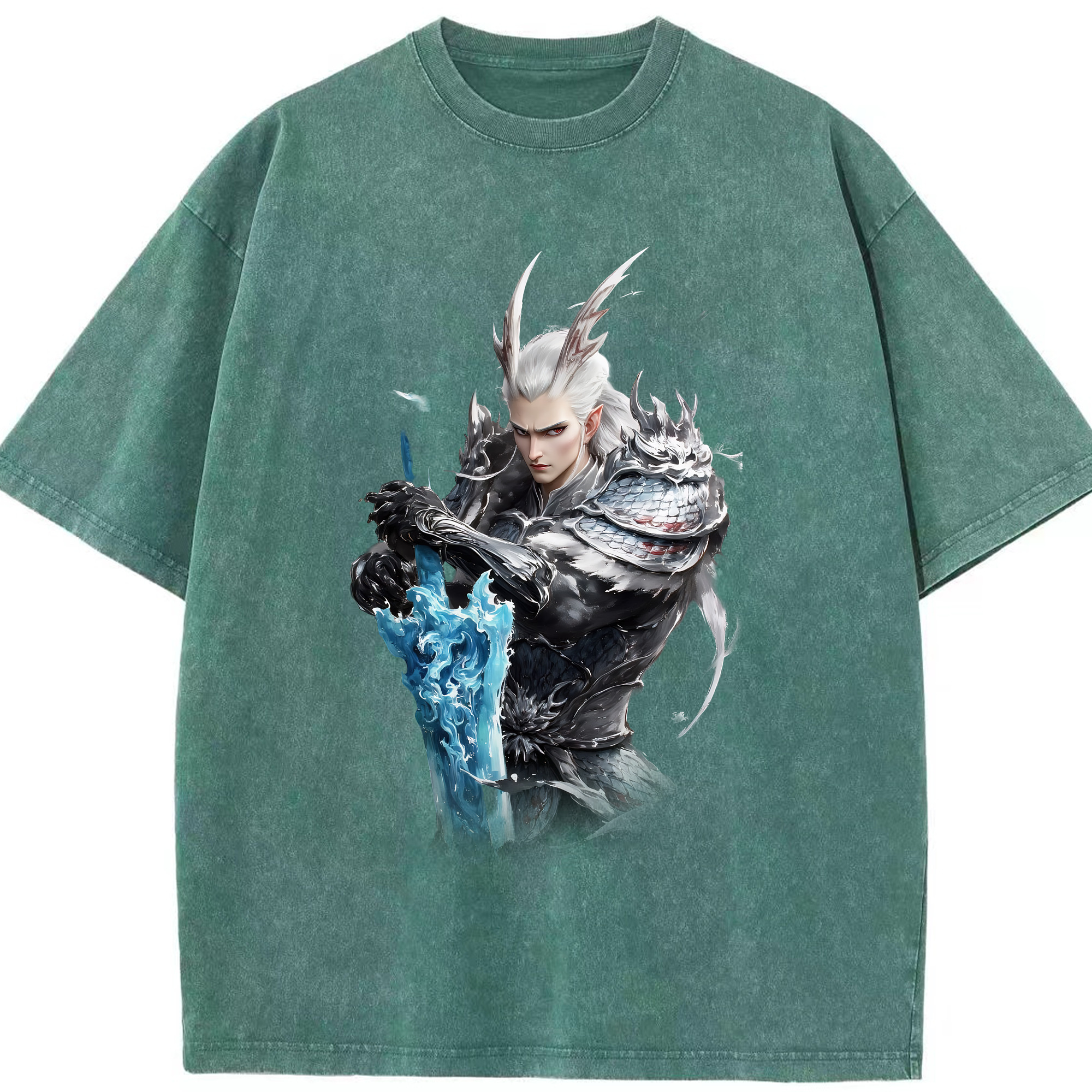 （画像用） Ne Zha 2 ナタ 魔童の大暴れ 綿100% ヴィンテージ風 半袖Tシャツ（フロントプリント）
